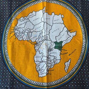 Kenya Africa Karibu Mgeni Africa Fabric Map 42 x 32 "